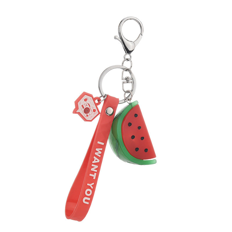 Wholesale Acrylic Luminous Watermelon Creative Keychain